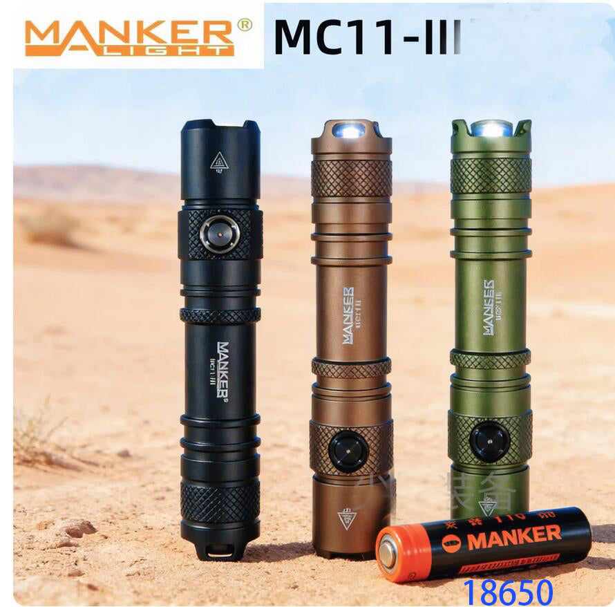 Mankerlight MC11 III SFT25R LED USB-C Rechargeable Tactical Flashlight Dual Switch 1400 lumen 400 Meter Beam