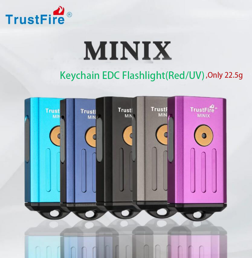TrustFire MINIX Only 22.5g 320Lumens Dual LED EDC Keychain Flashlight With Power Indicator Light USB Type C Rechargeable Torch