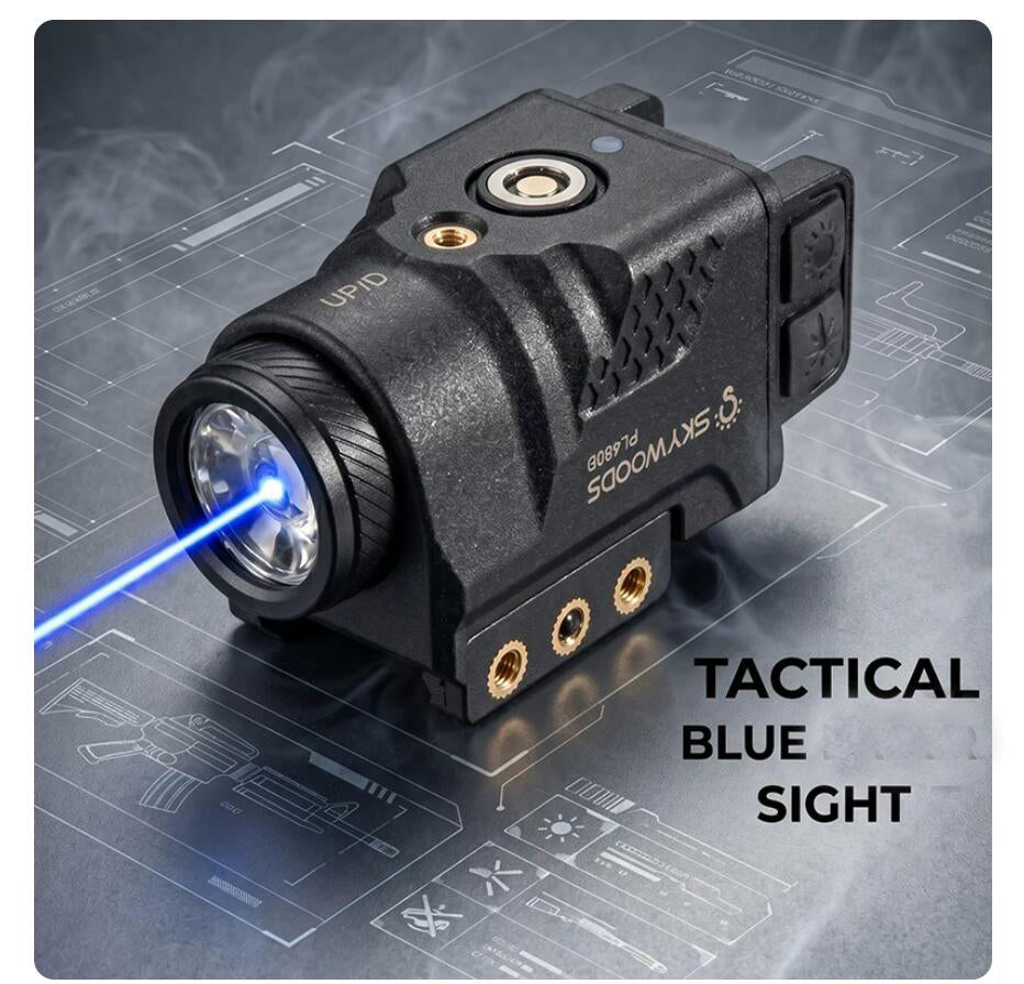 2 IN 1 Green/Blue/Red Beam 480 Lumen IP65 Waterprool Level Sight Tactical Light Hunting Flashlight Magnetic Rechargeable
