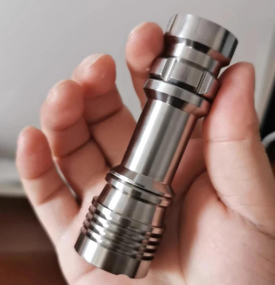 Titanium TC4 Customized Silver EDC Flashlight With 16340 Battery