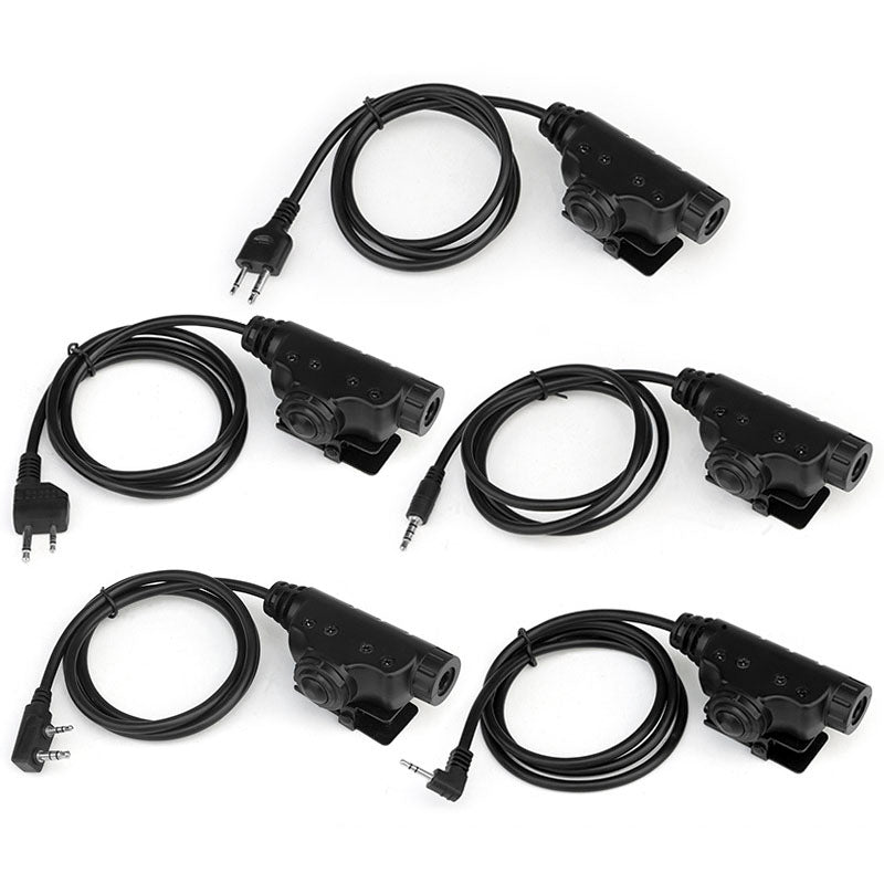 Tactical headphone adapter with multiple plugs