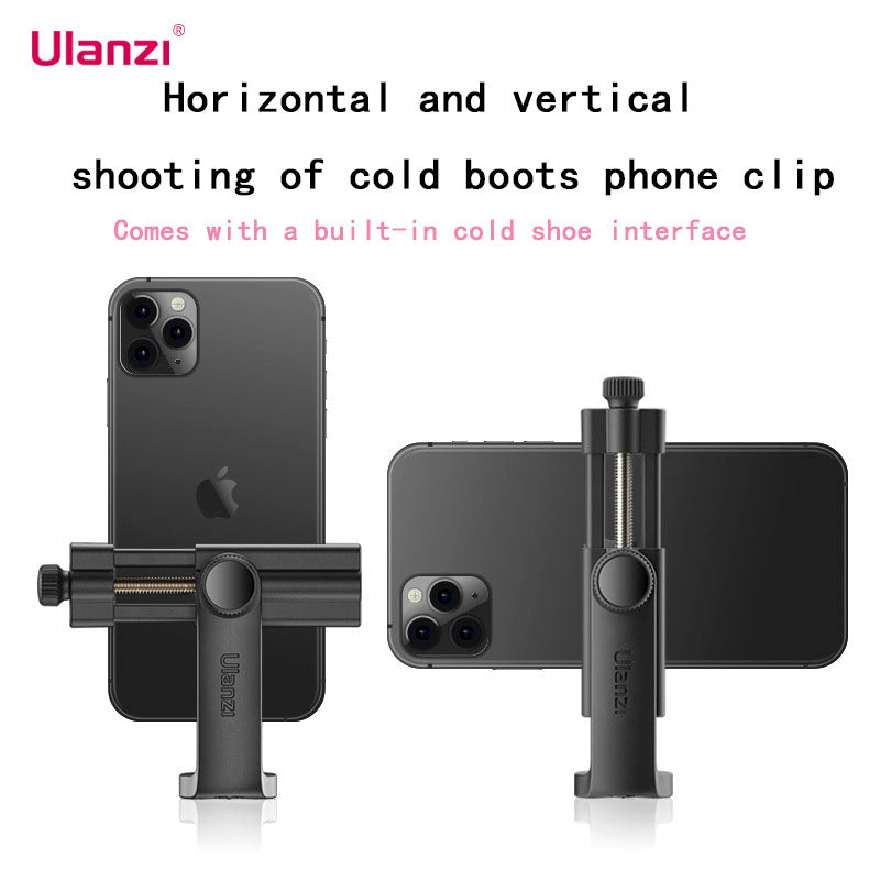 Horizontal and vertical tapping of cold boot mouth phone clip