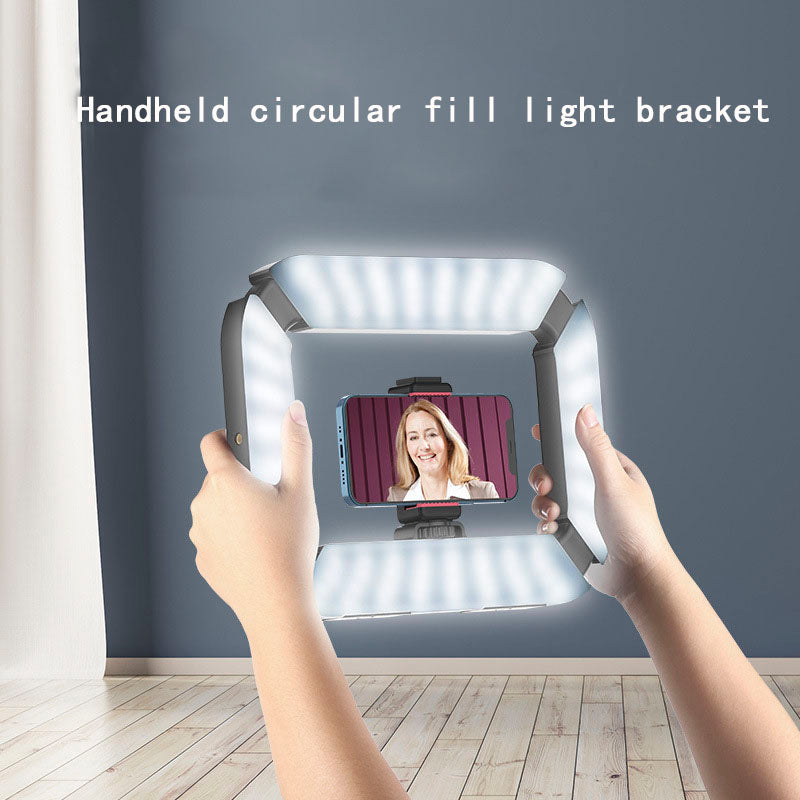 Handheld circular camera fill light bracket